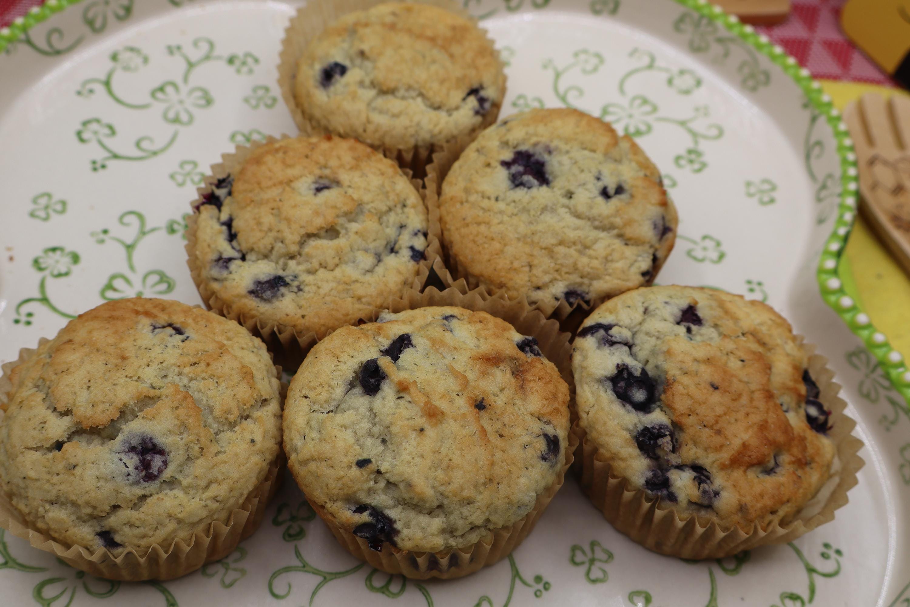 Gluten Free Muffins, Dairy Free, Vegan, Nut & Peanut Free, No Refined Sugar, Low-Fat snack, Low-Calorie breakfast, Wedding Brunch, Blueberry