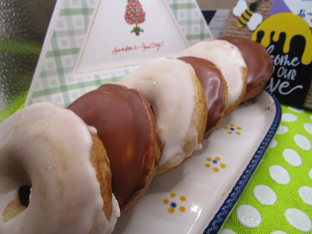 Gluten Free Glazed Donuts, Dairy Free, Egg Free, Vegan, Chocolate Vanilla, Nut Free, School Safe, Birthday Party Desserts, Back to school