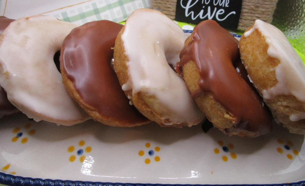 Gluten Free Glazed Donuts, Dairy Free, Egg Free, Vegan, Chocolate Vanilla, Nut Free, School Safe, Birthday Party Desserts, Back to school