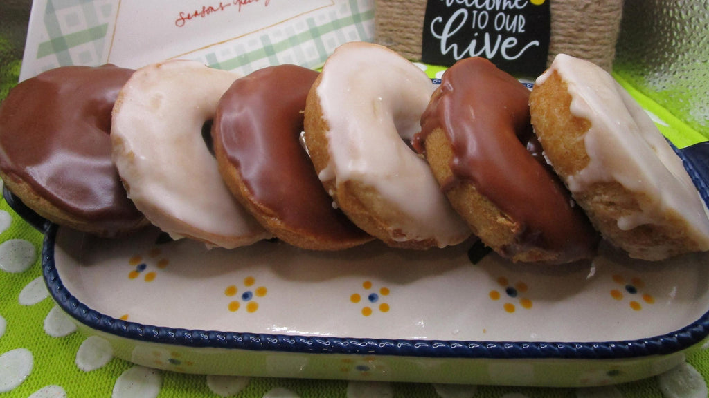 Gluten Free Glazed Donuts, Dairy Free, Egg Free, Vegan, Chocolate Vanilla, Nut Free, School Safe, Birthday Party Desserts, Back to school
