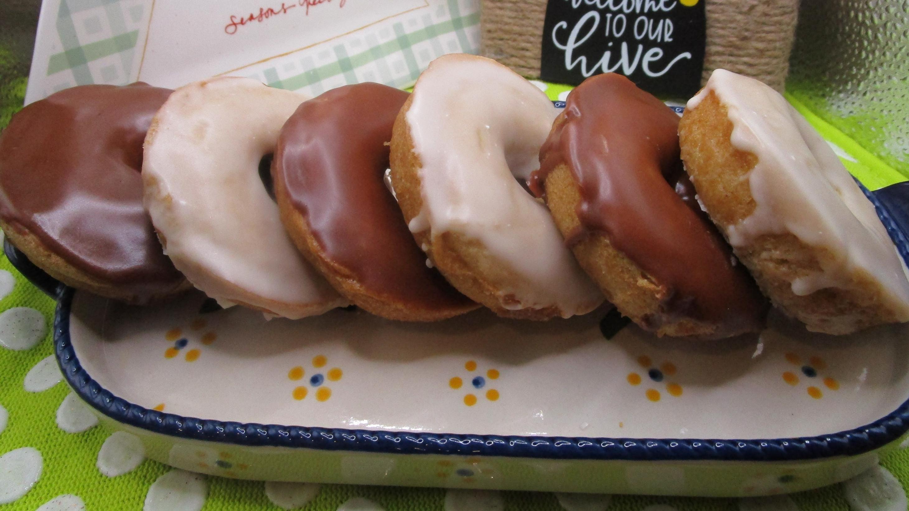 Gluten Free Glazed Donuts, Dairy Free, Egg Free, Vegan, Chocolate Vanilla, Nut Free, School Safe, Birthday Party Desserts, Back to school