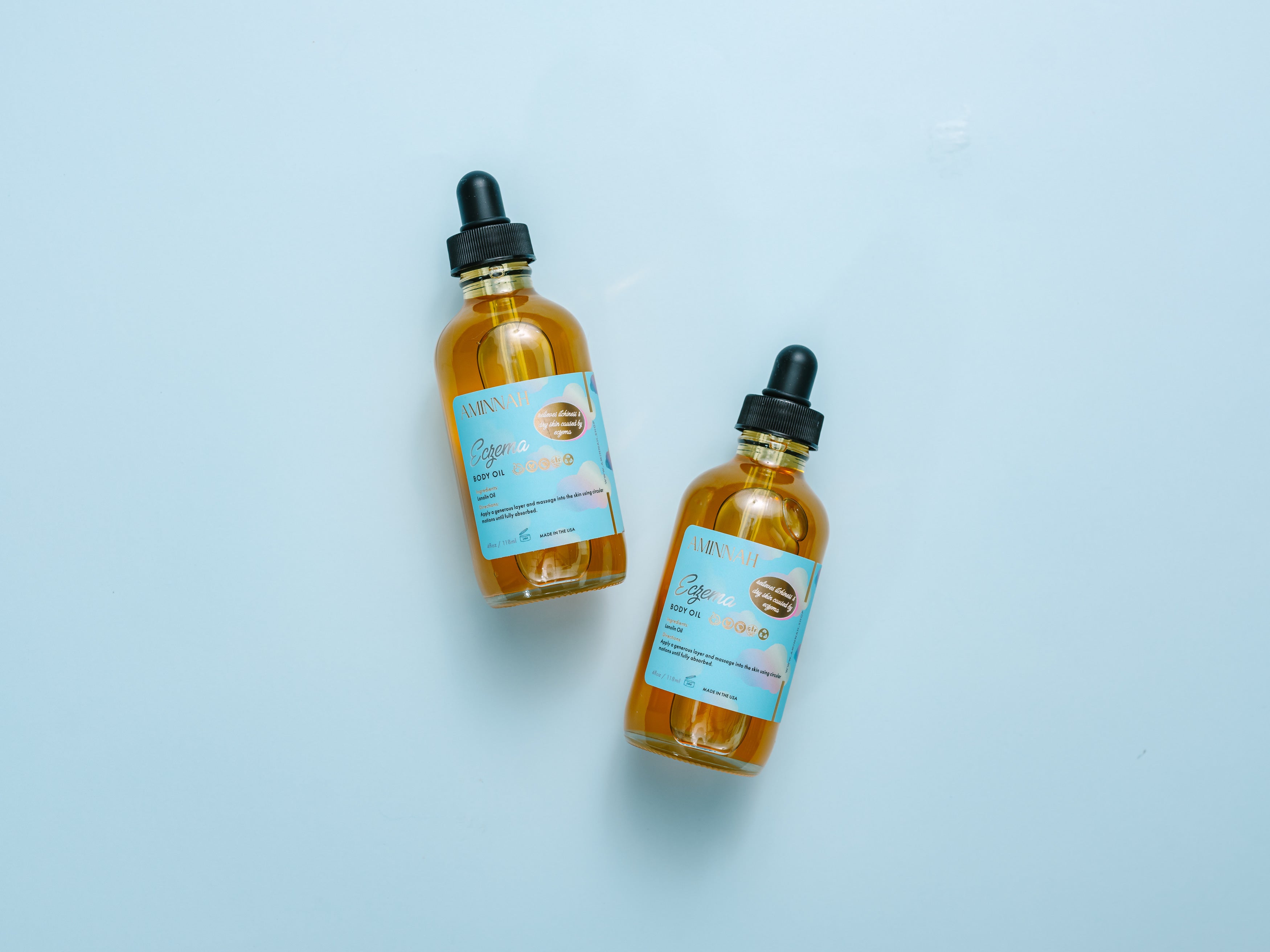 Eczema Body Oil with Natural Ingredients for Dry, Sensitive Skin, Clean Beauty, Cruelty-Free, Vegan Skincare, Female-Owned Brand, Nourishing Moisturizing Body Oil