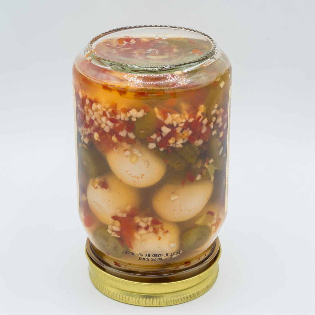 Pickled Jalapeño Quail Eggs (16 oz) | Amish Country Store