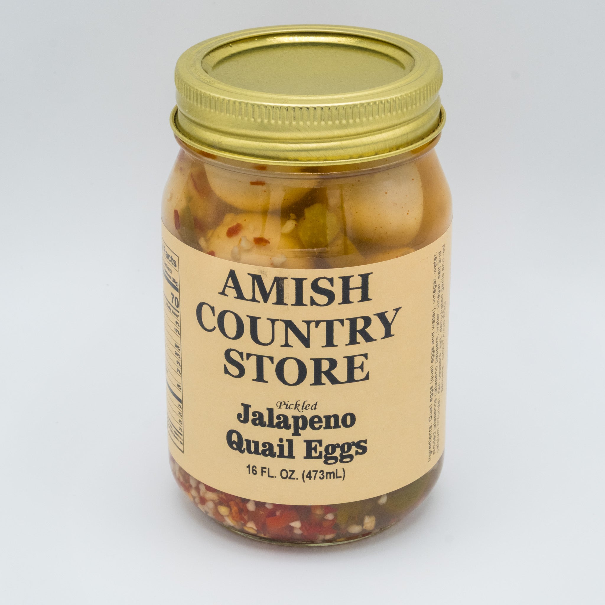 Pickled Jalapeño Quail Eggs (16 oz) | Amish Country Store