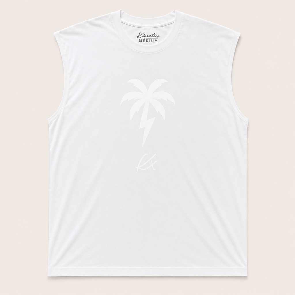 KX Thunder Palm Muscle Tee (Snow White)