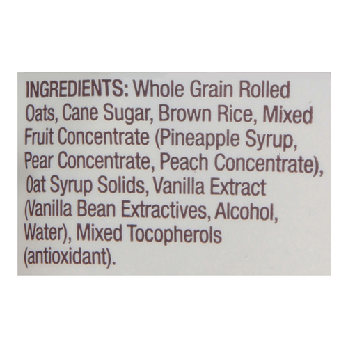 List of ingredients on a label with a white background. Bob's Red Mill Classic Granola - 12 oz Resealable Bag (340g)
