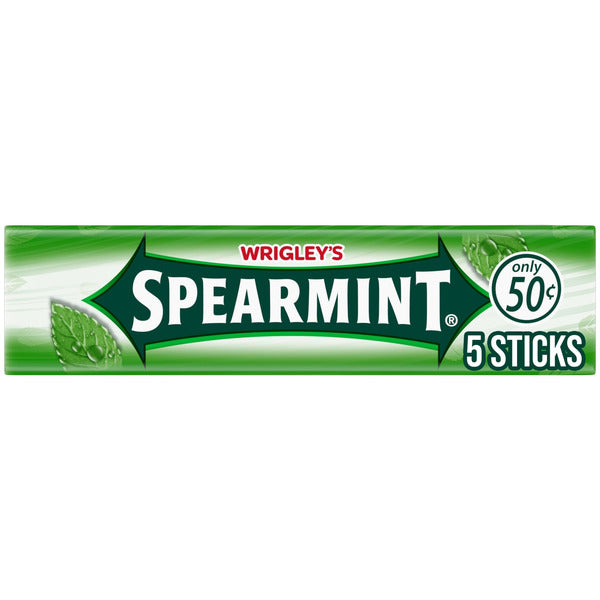 Wrigley'S Spearmint Chewing Spearmint Gum, 5 Stick Pack