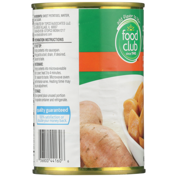 Food Club Cut Yams Sweet Potatoes In Light Syrup