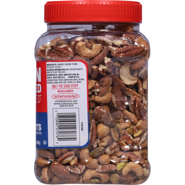 Fisher Mixed Nuts, Deluxe, with Sea Salt, Oven Roasted