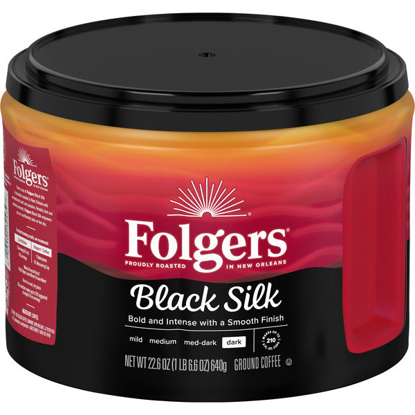 Folgers Black Silk Ground Coffee, Dark Roast