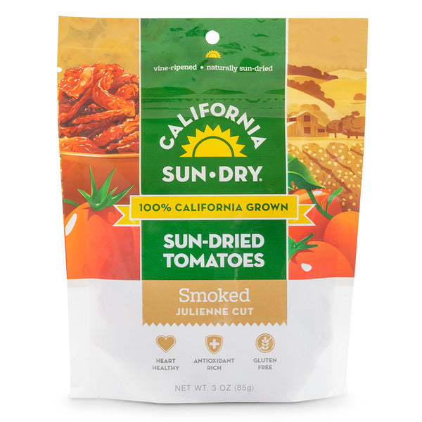 California Sun Dry Smoked, Julienne Cut Sun-Dried Tomatoes