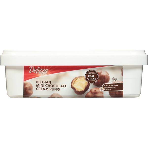 Delizza Cream Puffs, Belgian, Mini, Chocolate