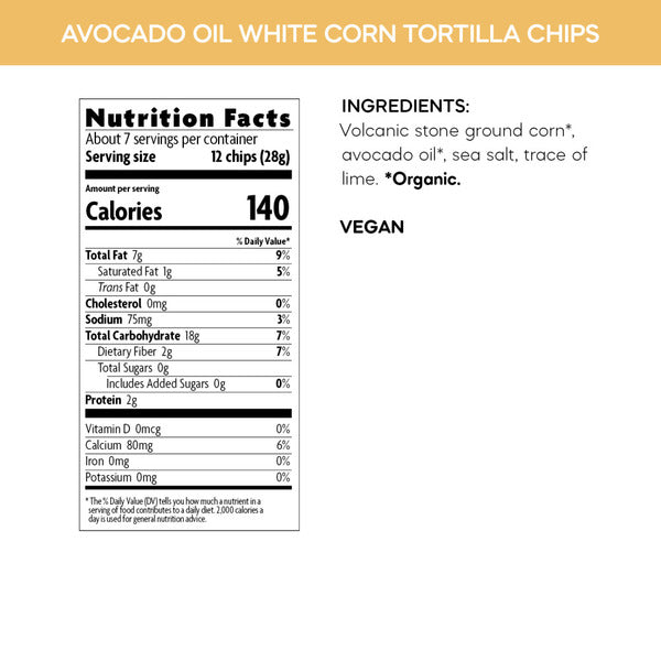 Que Pasa Avocado Oil White Corn Tortilla Chips
