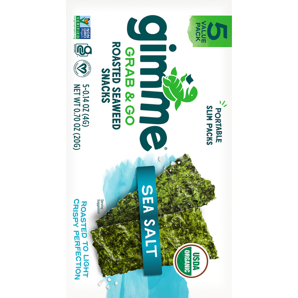 gimMe Grab & Go Roasted Sea Salt Seaweed Snacks Value Pack