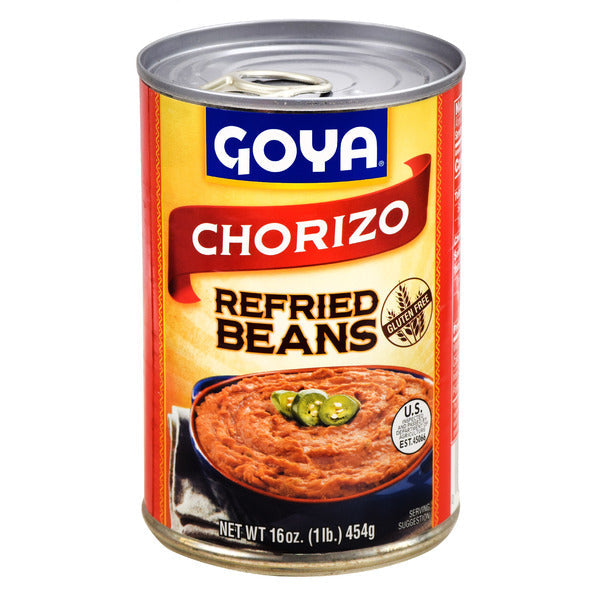 Goya Refried Beans, with Chorizo