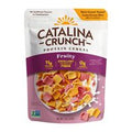 Crunch into fruity flavor without the sugar! Catalina Crunch Fruity Keto Friendly Cereal in a colorful cereal bowl with crispy cereal pieces, perfect for low-carb, keto, high-protein, gluten-free breakfasts and healthy snacking.