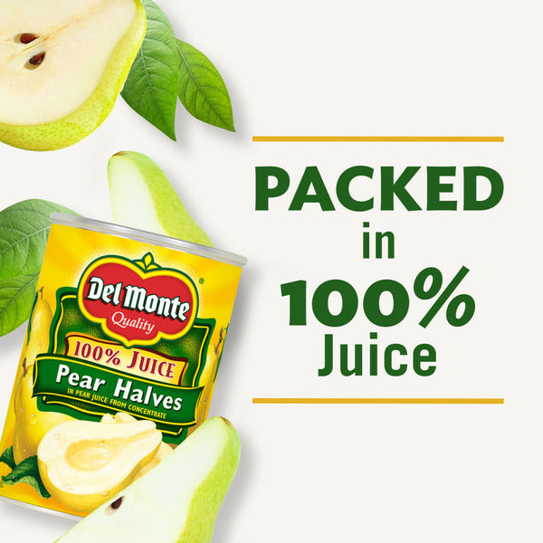 Del Monte Pear Halves in 100% Juice, Canned Fruit