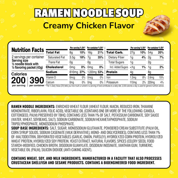 Maruchan Ramen Noodle Soup, Creamy Chicken