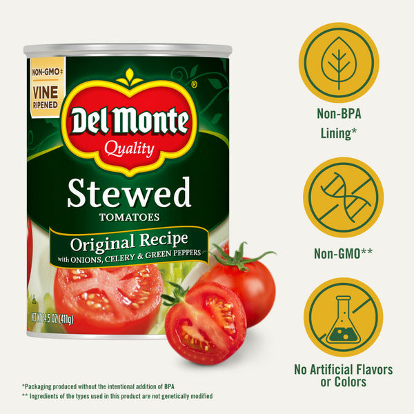 Del Monte Original Recipe Stewed Tomatoes with Onions, Celery & Green Peppers