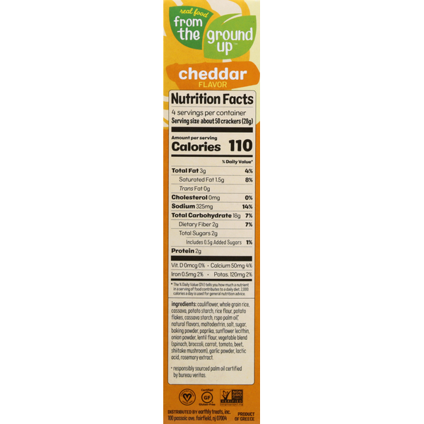 From the Ground Up Cauliflower Crackers, Cheddar Flavor