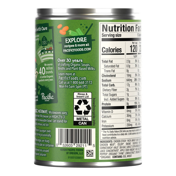 Pacific Foods Organic Greek-Style Chicken Orzo Soup With Lemon and Herb