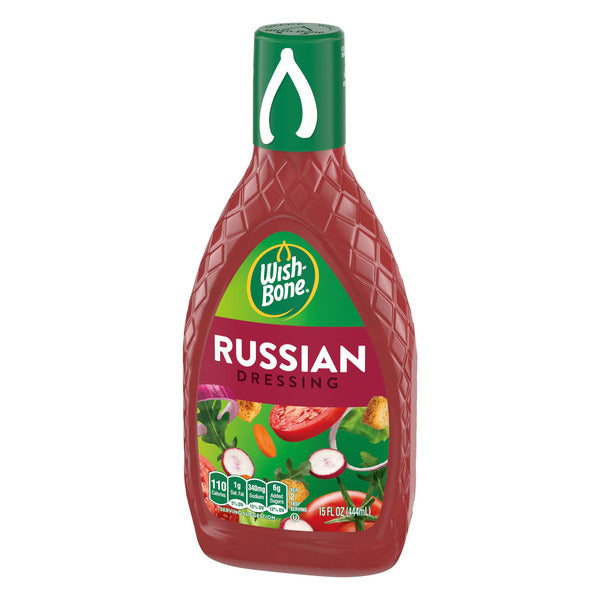 Bottle of Wish-Bone Russian dressing on a white background