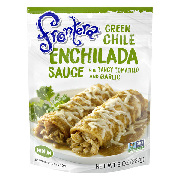 Frontera Green Chile Medium Enchilada Sauce with Tangy Tomatillo and Garlic, 8 oz