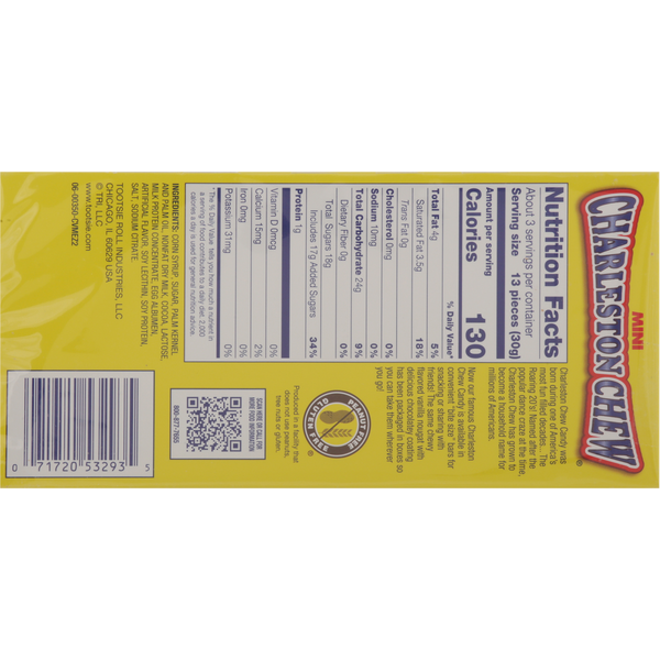 Charleston Chew Candy, Vanilla, Mini