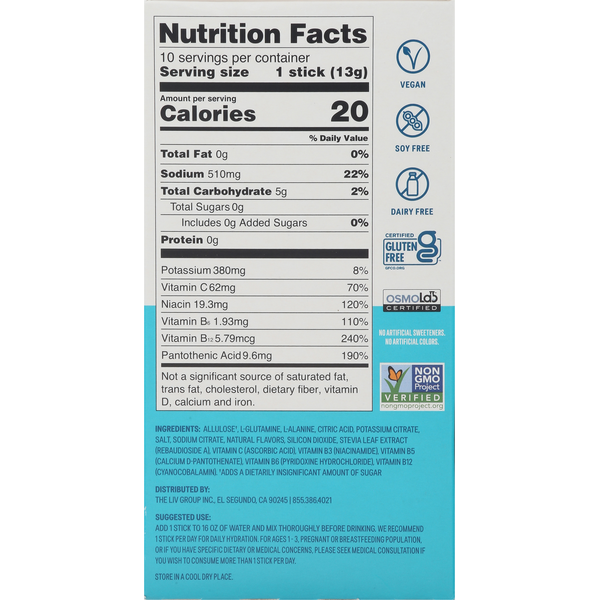 Liquid I.V. Rainbow Sherbet Hydration Multiplier Electrolyte Drink Mix