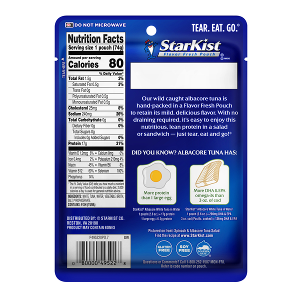 StarKist Wild Caught Albacore White Tuna in Water