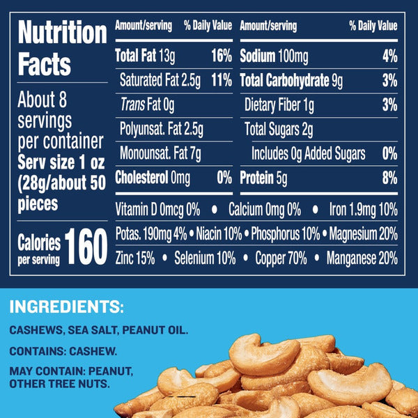 Planters Cashews Halves & Pieces