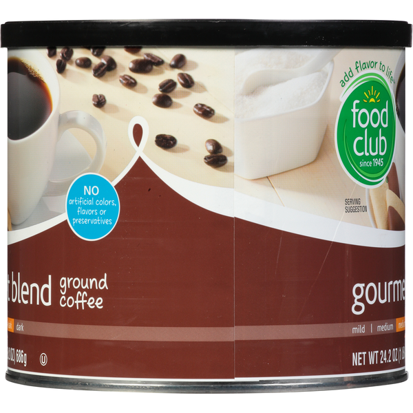 Food Club Coffee, Ground, Medium-Dark, Gourmet Blend