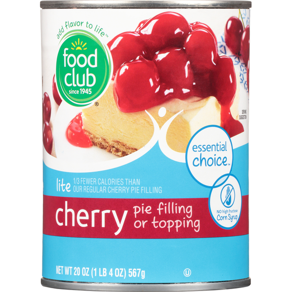 Food Club Pie Filling or Topping, Lite, Cherry
