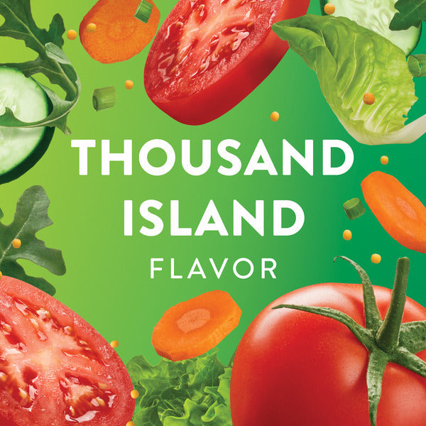 Vegetables on a green background with 'Thousand Island Flavor' text