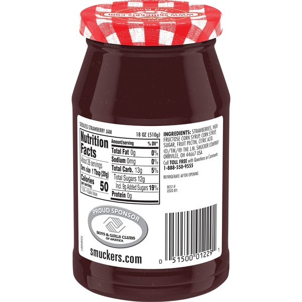 Smucker's Jam, Seedless, Strawberry