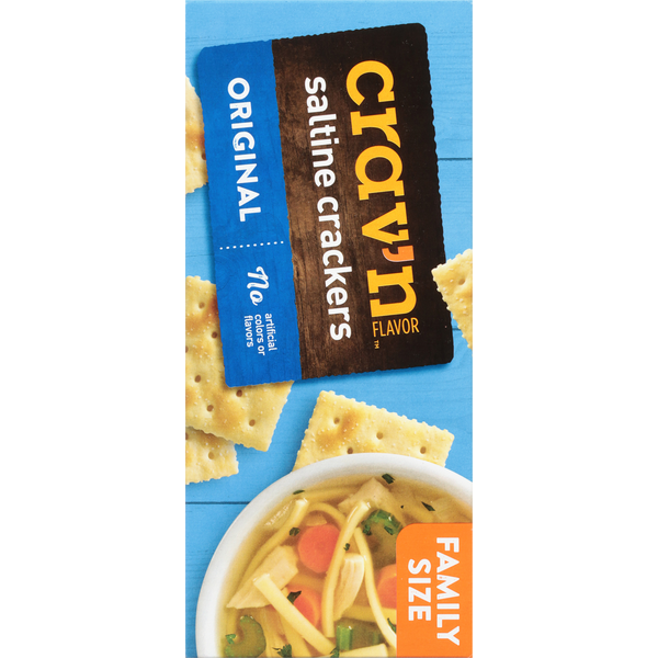 Crav'n Flavor Saltine Crackers, Original, Family Size, 8 Inner Packs