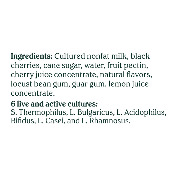 List of ingredients and live cultures on a white background