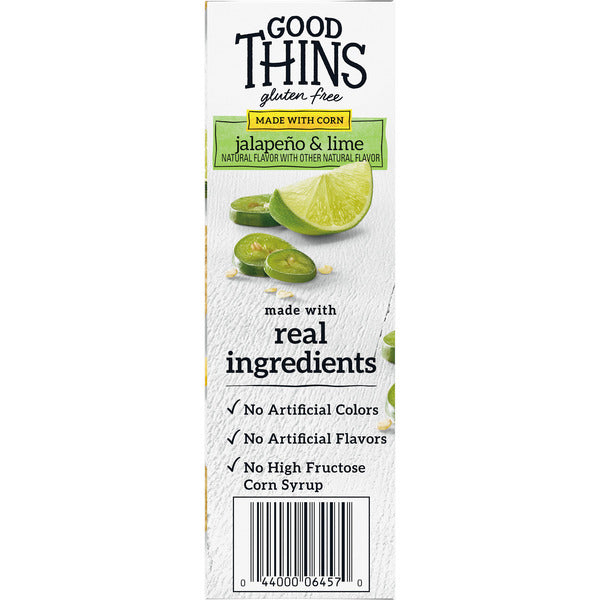 GOOD THINS Jalapeño & Lime Corn & Rice Snacks Gluten Free Crackers, Snack Crackers 4 oz