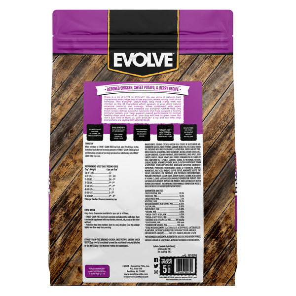 EVOLVE Grain Free Senior Dog Food, Chicken, Sweet Potato and Berries