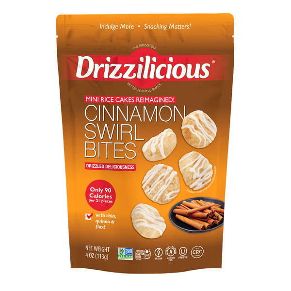 Drizzilicious Mini Rice Cake Bites, Cinnamon Swirl!