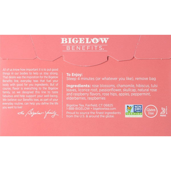 Bigelow Benefits Stress Free Rose & Mint Herbal Tea