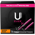 U by Kotex Click Compact Unscented Tampons, Super Plus