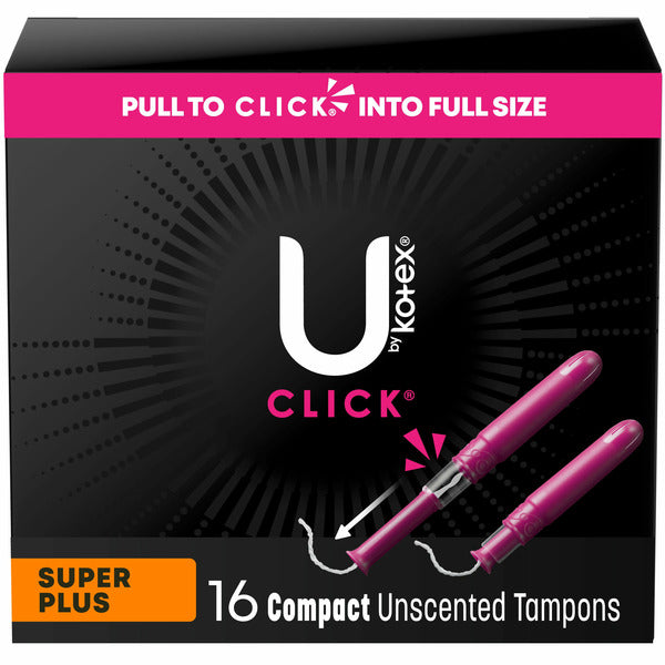 U by Kotex Click Compact Unscented Tampons, Super Plus