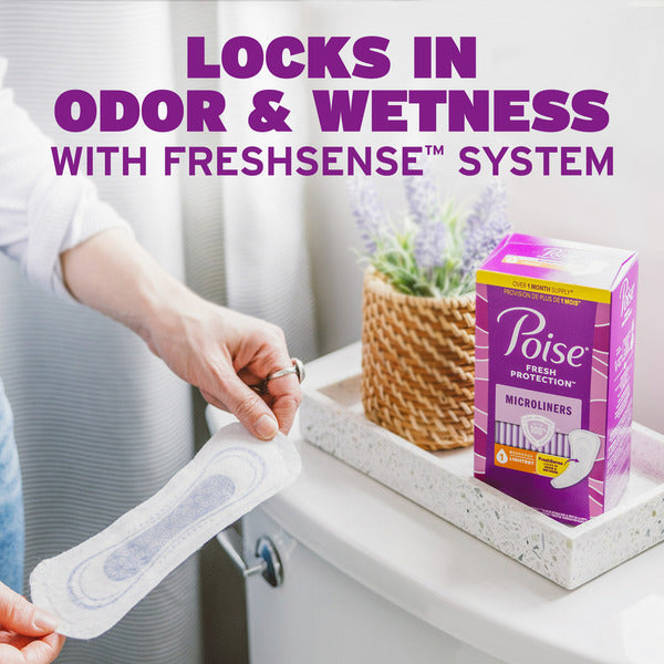 Poise Microliners, Incontinence Liners, 1 Drop Lightest Absorbency, Regular