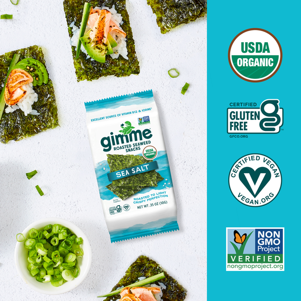 gimMe Seaweed Snacks, Roasted, Organic, Sea Salt