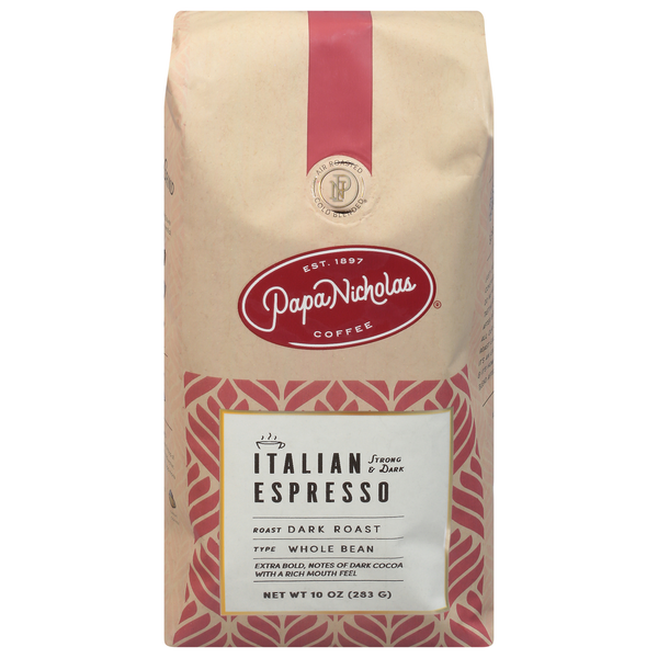 PapaNicholas Coffee Coffee, Whole Bean, Dark Roast, Italian Espresso