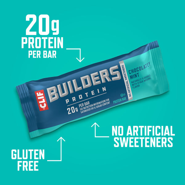 BUILDERS Chocolatey Mint Plant Based Protein Bars, Gluten Free 28.8 oz