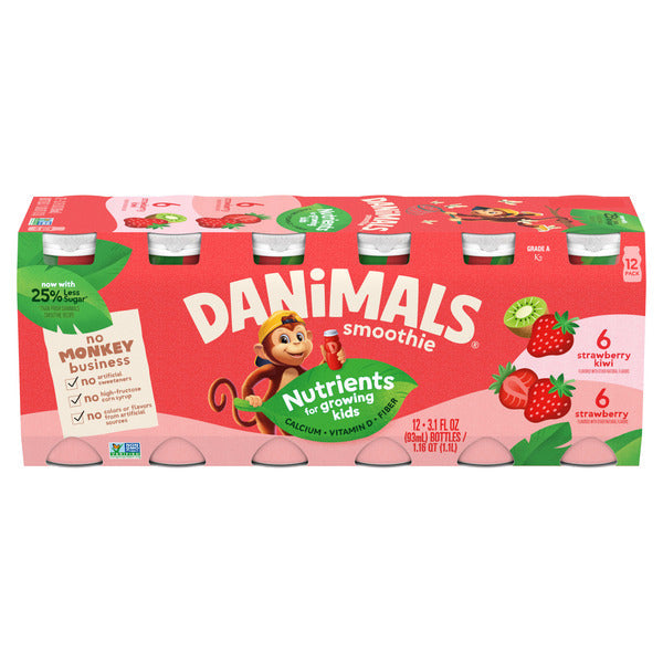 Danimals Strawberry Explosion/Strikin' Strawberry Kiwi Smoothies