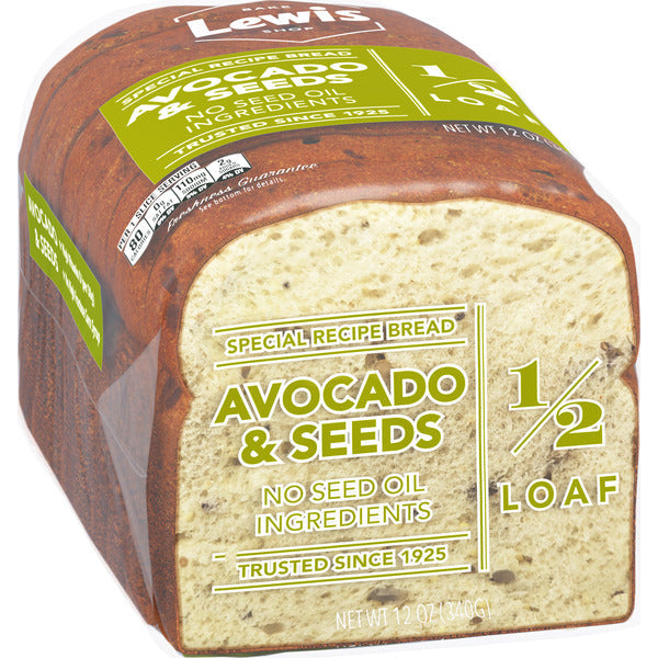Lewis Bake Shop Avocado & Seeds Half Loaf Bread