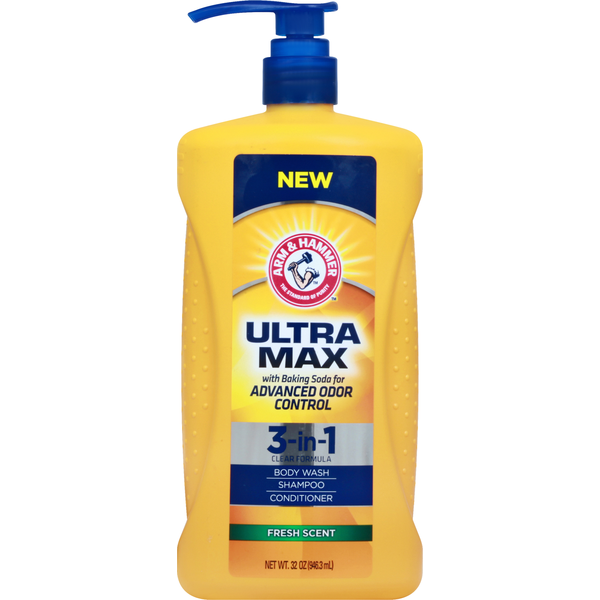 Arm & Hammer Body Wash/Shampoo/Conditioner, 3-in-1, Fresh Scent